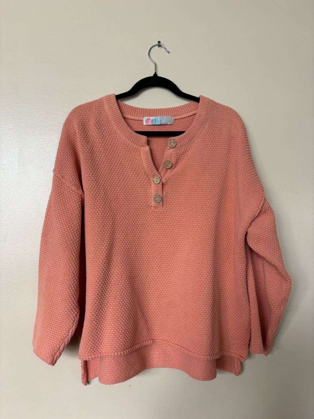 Free People Coral Pink Hailee Sweater